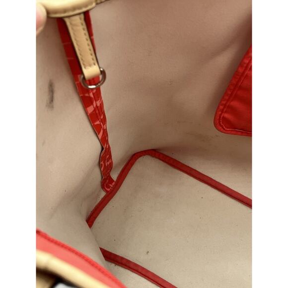 Coach 25673 Authenticated Peyton Park Split Dream Coated Canvas Red Pink Tote - Picture 12 of 13